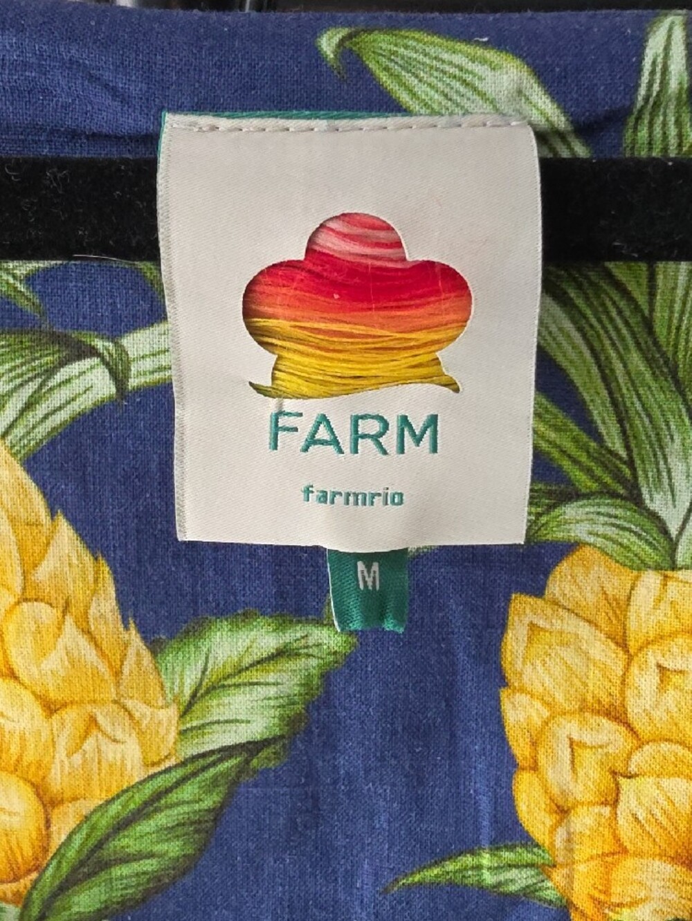 FARM Rio Navy Dress with Yellow Pineapple Print - Picture 2 of 3